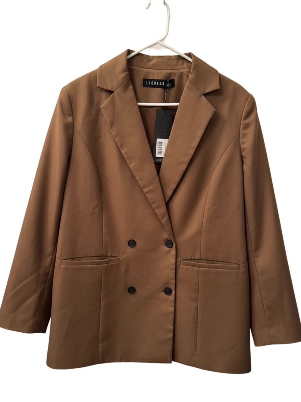 Lioness Double-Breasted Tan-Brown Blazer